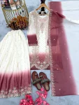 25DESIGNER GEORGETTE EMBROIDERY THREAD WORK TOP PALAZZO WITH DUPATTA FESTIVE WEAR WHOLESALE PRICE ETHNIC GARMENT (3)