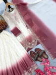 25DESIGNER GEORGETTE EMBROIDERY THREAD WORK TOP PALAZZO WITH DUPATTA FESTIVE WEAR WHOLESALE PRICE ETHNIC GARMENT (3)