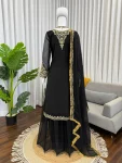 25DESIGNER GEORGETTE THREAD WITH SEQUENCE WORK TOP PALAZZO WITH DUPATTA FESTIVE WEAR WHOLESALE PRICE ETHNIC GARMENT (26)