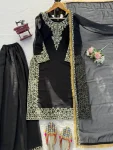 25DESIGNER GEORGETTE THREAD WITH SEQUENCE WORK TOP PALAZZO WITH DUPATTA FESTIVE WEAR WHOLESALE PRICE ETHNIC GARMENT (26)