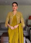 26DESIGNER CHINON SILK SAMOSA LACE BORDER READY TO WEAR SAREE AND BLOUSE WITH ZARI AND THREAD EMBROIDERY WORK KOTI PARTY WEAR WHOLESALE PRICE ETHNIC GARMENT (17)
