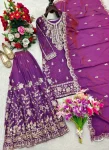 26DESIGNER SATIN SILK EMBROIDERY 5 MM SEQUENCE WITH RIVET -MOTI WORK TOP PALAZZO WITH DUPATTA FESTIVE WEAR WHOLESALE PRICE ETHNIC GARMENT (17)