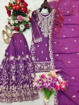 26DESIGNER SATIN SILK EMBROIDERY 5 MM SEQUENCE WITH RIVET -MOTI WORK TOP PALAZZO WITH DUPATTA FESTIVE WEAR WHOLESALE PRICE ETHNIC GARMENT (17)
