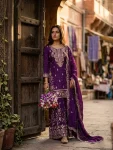 26DESIGNER SATIN SILK EMBROIDERY 5 MM SEQUENCE WITH RIVET -MOTI WORK TOP PALAZZO WITH DUPATTA FESTIVE WEAR WHOLESALE PRICE ETHNIC GARMENT (17)