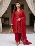 26FANCY MUL CHANDERI PLAIN TOP SEQUENCE EMBROIDERY WITH CUT WORK SHRUG BOTTOM WITH DUPATTA FESTIVE WEAR WHOLESALE PRICE ETHNIC GARMENT (16)