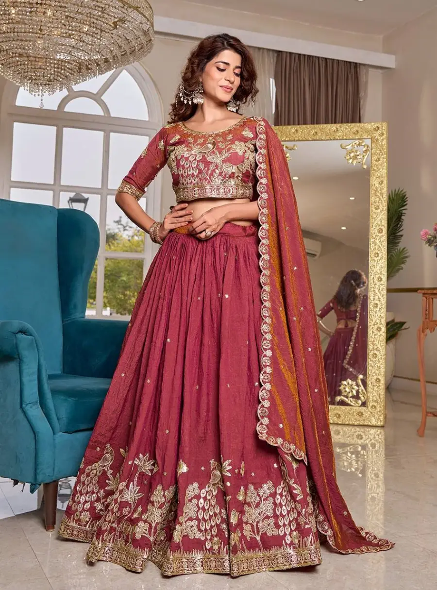 27RICH LOOK NC VICHITRA EMBROIDERY CODING SEQUENCE WORK WITH THREAD WORK LEHENGA CHOLI WITH DUPATTA WEDDING WEAR WHOLESALE PRICE ETHNIC GARMENT (14)
