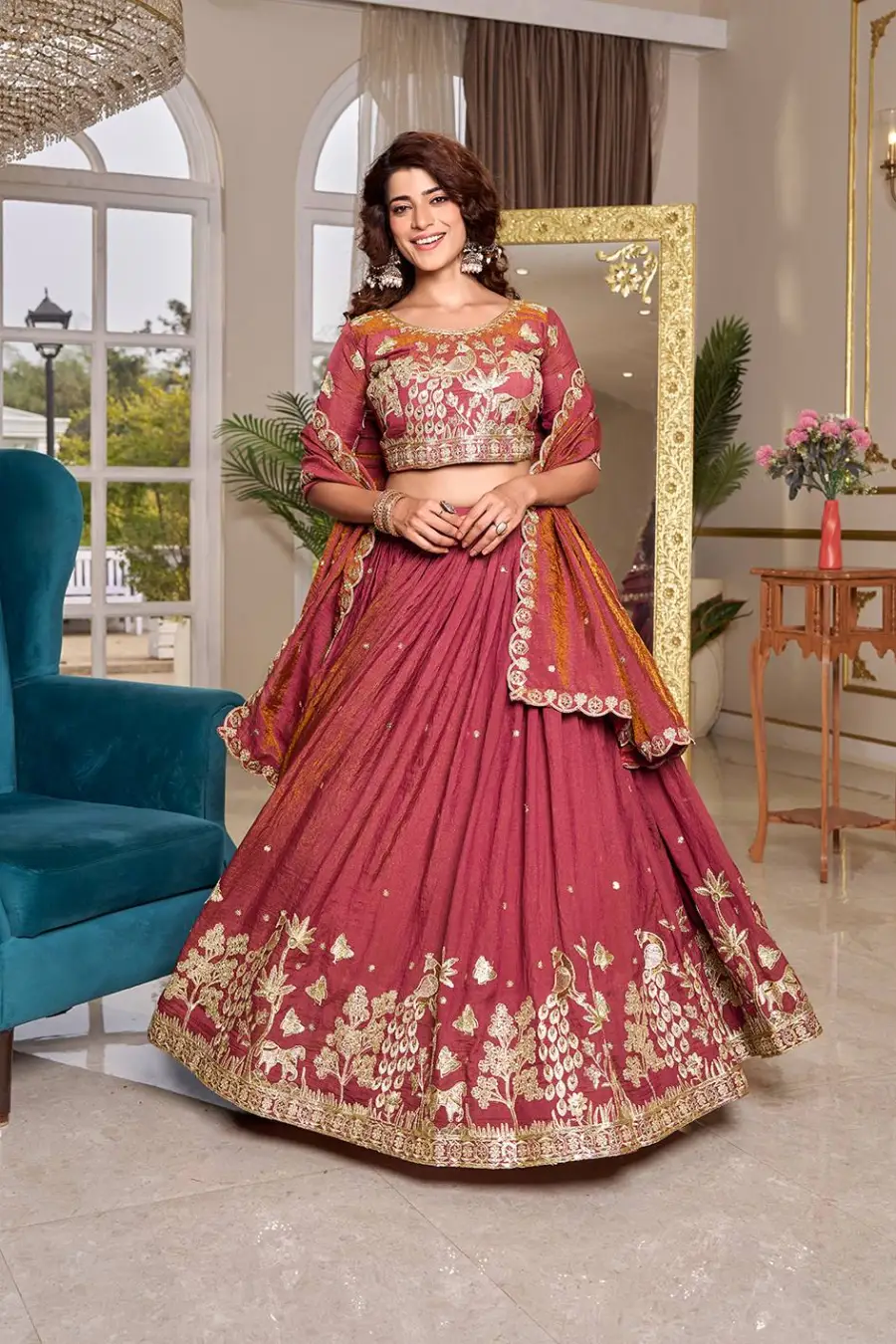 27RICH LOOK NC VICHITRA EMBROIDERY CODING SEQUENCE WORK WITH THREAD WORK LEHENGA CHOLI WITH DUPATTA WEDDING WEAR WHOLESALE PRICE ETHNIC GARMENT (15)