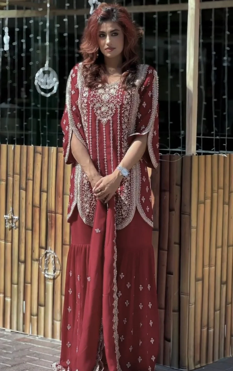 28DESIGNER STAR GEORGETTE EMBROIDERY AND SEQUENCE WORK WITH CUT WORK TOP SHARARA WITH DUPATTA FESTIVE WEAR WHOLESALE PRICE ETHNIC GARMENT (11)