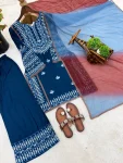 28MODERN RAYON COTTON EMBROIDERY THREAD WORK TOP PALAZZO WITH DUPATTA FESTIVE WEAR WHOLESALE PRICE ETHNIC GARMENT (16)
