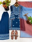 28MODERN RAYON COTTON EMBROIDERY THREAD WORK TOP PALAZZO WITH DUPATTA FESTIVE WEAR WHOLESALE PRICE ETHNIC GARMENT (16)