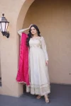 29RICH LOOK COSMOS REAL MIRROR WITH ZARI EMBROIDERY LACE WORK GOWN WITH DUPATTA FESTIVE WEAR WHOLESALE PRICE ETHNIC GARMENT (19)