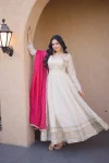 29RICH LOOK COSMOS REAL MIRROR WITH ZARI EMBROIDERY LACE WORK GOWN WITH DUPATTA FESTIVE WEAR WHOLESALE PRICE ETHNIC GARMENT (19)