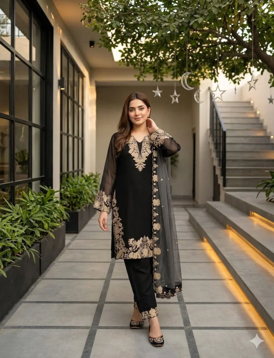 29TRENDING GEORGETTE EMBROIDERY WITH SWAROVSKI HAND WORK TOP BOTTOM WITH DUPATTA FESTIVE WEAR WHOLESALE PRICE ETHNIC GARMENT (11)