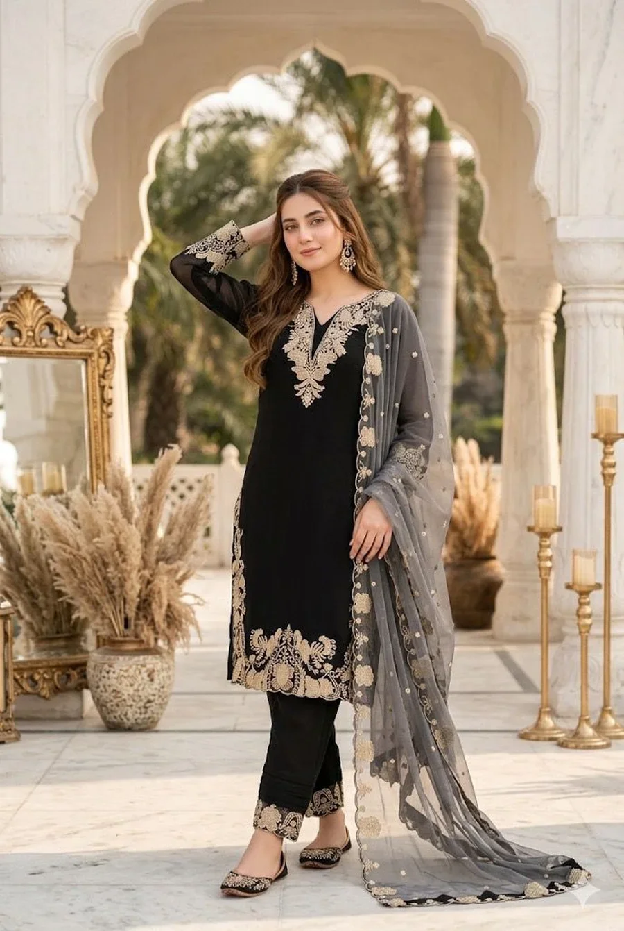 29TRENDING GEORGETTE EMBROIDERY WITH SWAROVSKI HAND WORK TOP BOTTOM WITH DUPATTA FESTIVE WEAR WHOLESALE PRICE ETHNIC GARMENT (13)