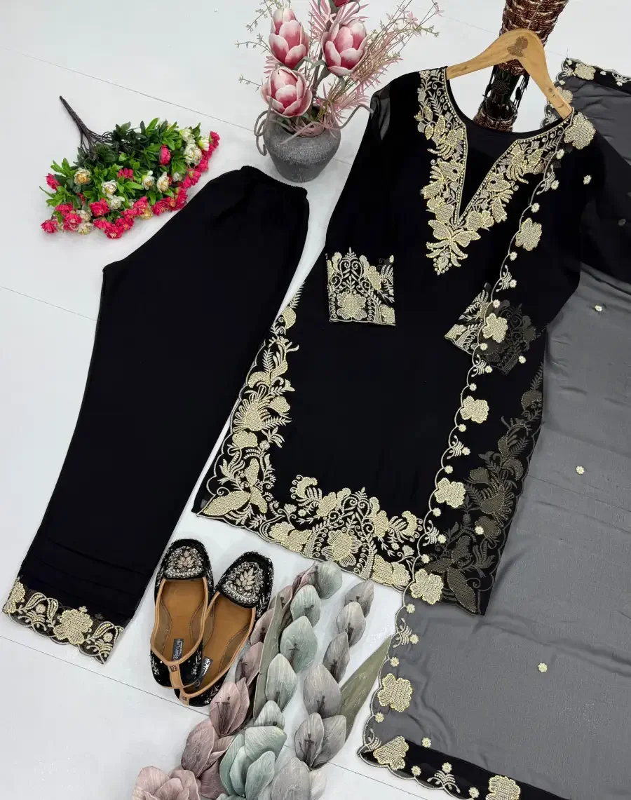 29TRENDING GEORGETTE EMBROIDERY WITH SWAROVSKI HAND WORK TOP BOTTOM WITH DUPATTA FESTIVE WEAR WHOLESALE PRICE ETHNIC GARMENT (14)