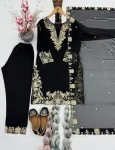 29TRENDING GEORGETTE EMBROIDERY WITH SWAROVSKI HAND WORK TOP BOTTOM WITH DUPATTA FESTIVE WEAR WHOLESALE PRICE ETHNIC GARMENT (12)