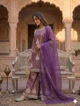 2CLASSIC FENDY SILK SEQUENCE EMBROIDERY WORK TOP PALAZZO WITH DUPATTA FESTIVE WEAR WHOLESALE PRICE ETHNIC GARMENT (16)