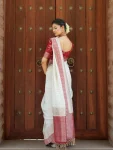 2CLASSIC LICHI SILK JACQUARD WORK SAREE WITH UNSTITCHED BLOUSE FESTIVE WEAR WHOLESALE PRICE ETHNIC GARMENT (20)