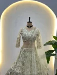 2DESIGNER BUTTERFLY NET SEQUENCE AND CODING EMBROIDERY WORK LEHENGA CHOLI WITH DUPATTA WEDDING WEAR WHOLESALE PRICE ETHNIC GARMENT (31)
