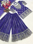 2DESIGNER CHINON SILK SEQUENCE EMBROIDERY WORK TOP PALAZZO WITH DUPATTA FESTIVE WEAR WHOLESALE PRICE ETHNIC GARMENT (18)
