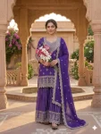 2DESIGNER CHINON SILK SEQUENCE EMBROIDERY WORK TOP PALAZZO WITH DUPATTA FESTIVE WEAR WHOLESALE PRICE ETHNIC GARMENT (18)