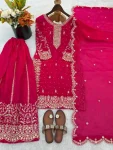 2DESIGNER FENDY SILK EMBROIDERY CODING AND SEQUENCE WORK TOP PALAZZO WITH DUPATTA FESTIVE WEAR WHOLESALE PRICE ETHNIC GARMENT (23)