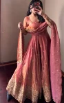 2DESIGNER FENDY SILK EMBROIDERY SEQUENCE WORK GOWN BOTTOM WITH DUPATTA FESTIVE WEAR WHOLESALE PRICE ETHNIC GARMENT (6)