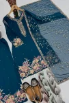 2DESIGNER GEORGETTE EMBROIDERY SEQUENCE WITH PEARL MOTI HAND WORK AND FANCY LACE BORDER WORK TOP PALAZZO WITH DUPATTA FESTIVE WEAR WHOLESALE PRICE ETHNIC GARMENT (6)