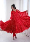 2DESIGNER MAL CHANDERI REAL MIRROR WITH HANDWORK GOWN BOTTOM WITH DUPATTA WEDDING WEAR WHOLESALE PRICE ETHNIC GARMENT (16)