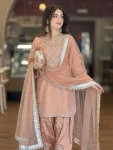 2DESIGNER ROMAN GLASS SILK EMBROIDERY 3 MM SEQUENCE WORK WITH RIVET MOTI WORK TOP PATIYALA WITH DUPATTA FESTIVE WEAR WHOLESALE PRICE ETHNIC GARMENT (13)