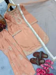 2DESIGNER ROMAN GLASS SILK EMBROIDERY 3 MM SEQUENCE WORK WITH RIVET MOTI WORK TOP PATIYALA WITH DUPATTA FESTIVE WEAR WHOLESALE PRICE ETHNIC GARMENT (13)