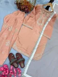 2DESIGNER ROMAN GLASS SILK EMBROIDERY 3 MM SEQUENCE WORK WITH RIVET MOTI WORK TOP PATIYALA WITH DUPATTA FESTIVE WEAR WHOLESALE PRICE ETHNIC GARMENT (13)