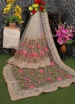 2DESIGNER SOFT NET CHIKANKARI EMBROIDERY WORK SAREE WITH UNSTITCHED BLOUSE PARTY WEAR WHOLESALE PRICE ETHNIC GARMENT (17)