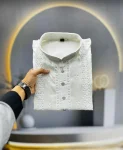2DESIGNER SOFT SILK EMBROIDERY WORK AND SILVER SEQUENCE WORK MEN’S KURTA PAYJAMA FESTIVE WEAR WHOLESALE PRICE ETHNIC GARMENT (14)