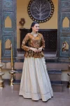 2FANCY COSMOS SEQUENCE & ZARI EMBROIDERY WITH MIRROR LACE WORK TOP LEHENGA WEDDING WEAR WHOLESALE PRICE ETHNIC GARMENT (39)