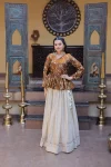 2FANCY COSMOS SEQUENCE & ZARI EMBROIDERY WITH MIRROR LACE WORK TOP LEHENGA WEDDING WEAR WHOLESALE PRICE ETHNIC GARMENT (39)