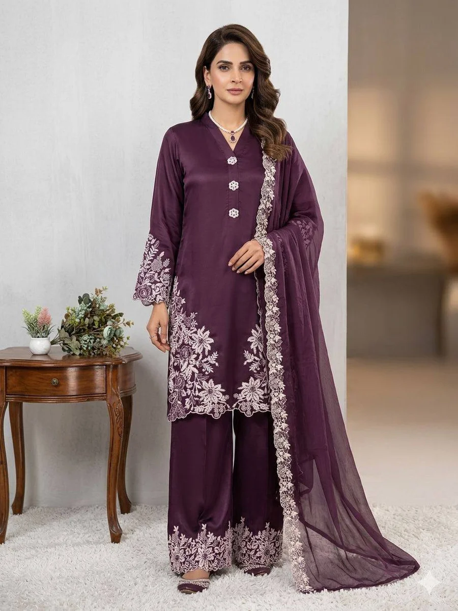 2FANCY CREPE SILK EMBROIDERY WORK TOP PALAZZO WITH DUPATTA FESTIVE WEAR WHOLESALE PRICE ETHNIC GARMENT (16)