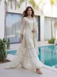 2FANCY GEORGETTE EMBROIDERY SEQUENCE ZARI WORK TOP SHARARA WITH DUPATTA FESTIVE WEAR WHOLESALE PRICE ETHNIC GARMENT (39)