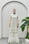 2FANCY GEORGETTE EMBROIDERY SEQUENCE ZARI WORK TOP SHARARA WITH DUPATTA FESTIVE WEAR WHOLESALE PRICE ETHNIC GARMENT (39)