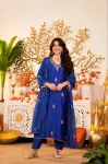 2FANCY MUL CHANDERI SEQUENCE EMBROIDERY WORK TOP BOTTOM WITH DUPATTA FESTIVE WEAR WHOLESALE PRICE ETHNIC GARMENT (11)