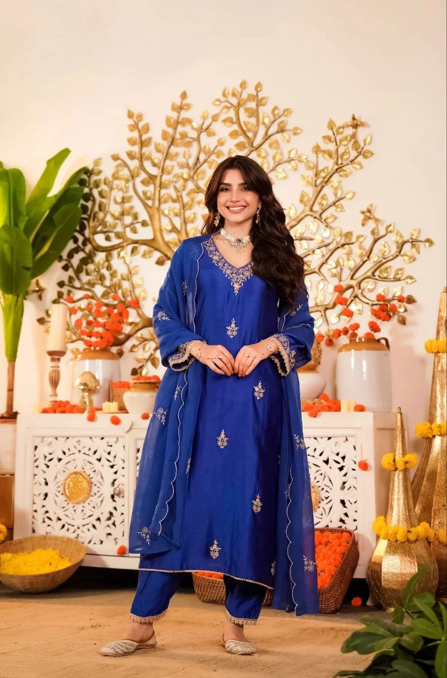 2FANCY MUL CHANDERI SEQUENCE EMBROIDERY WORK TOP BOTTOM WITH DUPATTA FESTIVE WEAR WHOLESALE PRICE ETHNIC GARMENT (13)