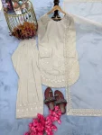 2FANCY NATURAL CREPE EMBROIDERY 3 MM SEQUENCE WORK WITH CUTWORK TOP PATIYALA WITH DUPATTA FESTIVE WEAR WHOLESALE PRICE ETHNIC GARMENT (7)