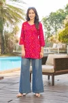 FANCY POLY RAYON PRINT WORK TOP RANI