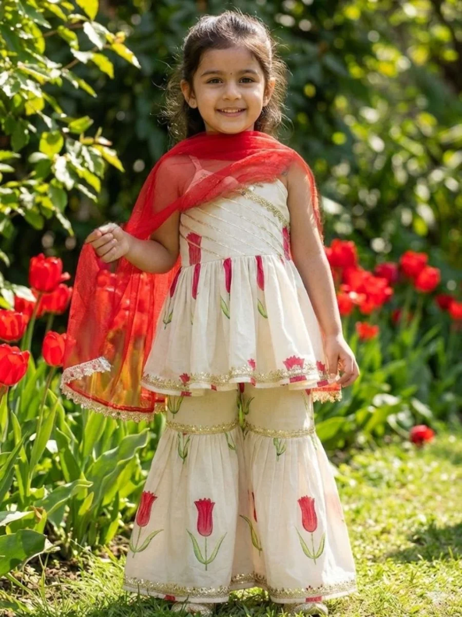 2LATEST RAYON DIGITAL PRINT WORK KID'S TOP BOTTOM WITH DUPATTA FESTIVAL WEAR WHOLESALE PRICE ETHNIC GARMENT (13)