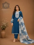 MODERN FAUX GEORGETTE EMBROIDERY SEQUENCE WORK TOP BOTTOM WITH DUPATTA TEAL
