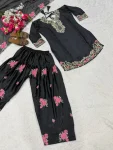 2MODERN JAPAN SATIN EMBROIDERY SEQUENCE WORK TOP PATIYALA WITH DUPATTA FESTIVE WEAR WHOLESALE PRICE ETHNIC GARMENT (19)