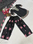 2MODERN JAPAN SATIN EMBROIDERY SEQUENCE WORK TOP PATIYALA WITH DUPATTA FESTIVE WEAR WHOLESALE PRICE ETHNIC GARMENT (19)
