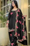 2MODERN JAPAN SATIN EMBROIDERY SEQUENCE WORK TOP PATIYALA WITH DUPATTA FESTIVE WEAR WHOLESALE PRICE ETHNIC GARMENT (19)