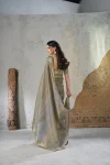2MODERN LINENE COTTON SILK GOLD ZARI AND SELF DESIGN WORK SAREE WITH UNSTITCHED BLOUSE FESTIVE WEAR WHOLESALE PRICE ETHNIC GARMENT (27)