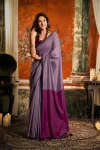 MODERN MUL COTTON CONTRAST PALLU & FANCY TASSELS WORK SAREE WITH UNSTITCHED BLOUSE LAVENDER